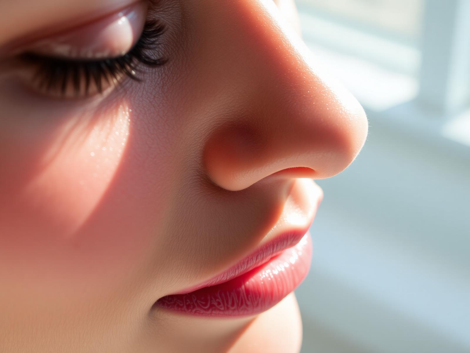 Close-up of glowing skin after electrolysis treatment